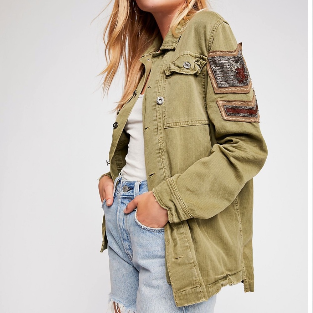 Free people embellished military jacket